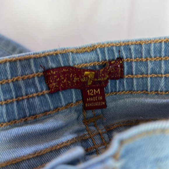 7 For All Man Kind Kids Matching Long Sleeve Top and Light Wash Jeans Baby Girl - Picture 8 of 8